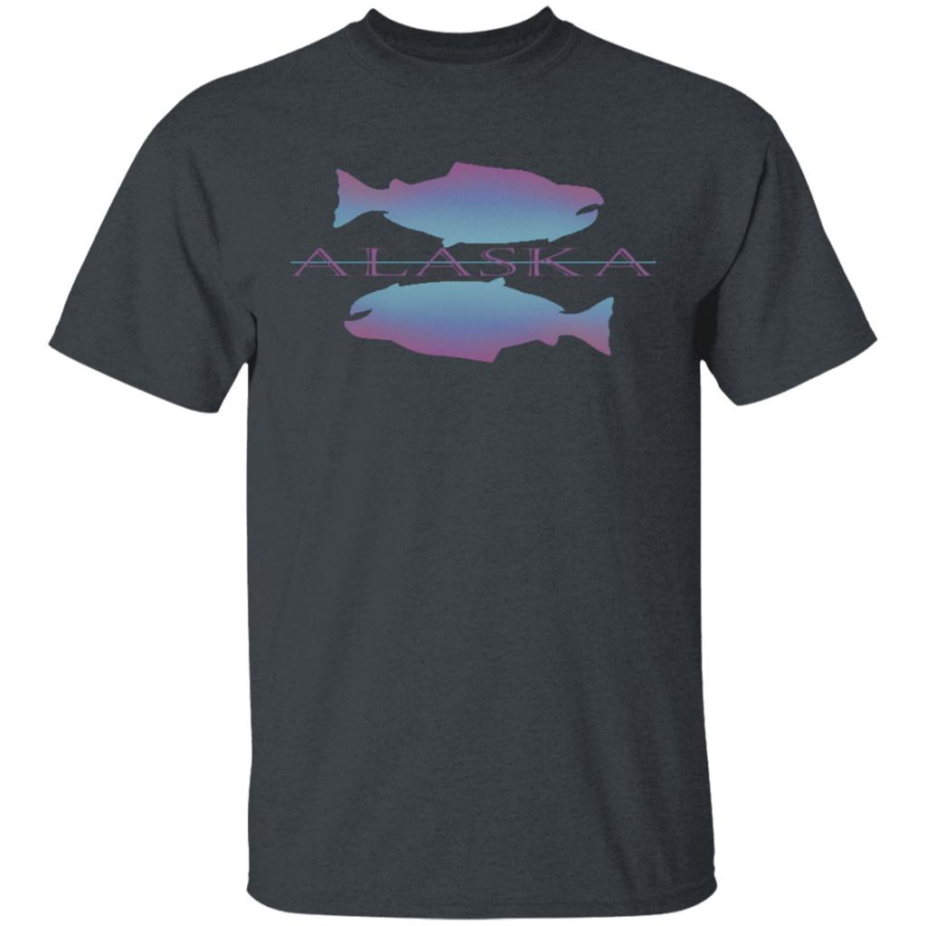 Fishing Alaska Salmon Reel Fisher Ice Men's T-shirt Back Print